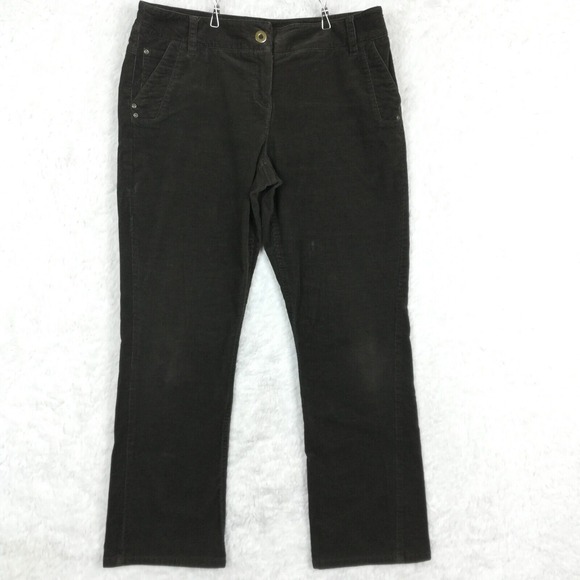 Tribal Womens Pants Boot Cut Corduroy Brown‎ Mid Rise Petite 10P - Picture 1 of 11